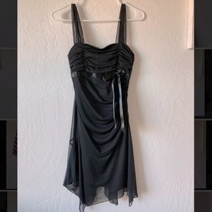 Black slinky mini dress